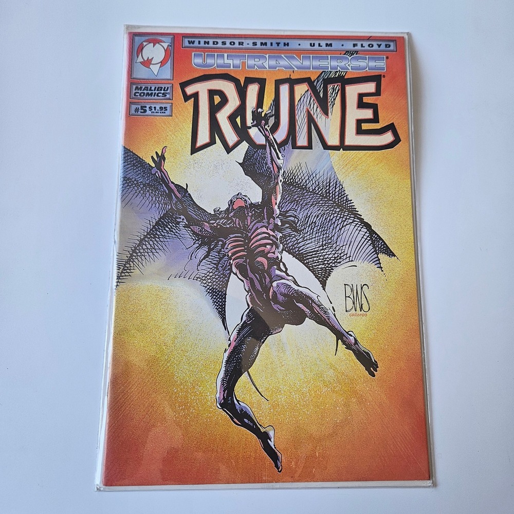 Malibu Comics Ultraverse Rune #5 Barry Windsor-Smith BWS Cover Art Bagged
